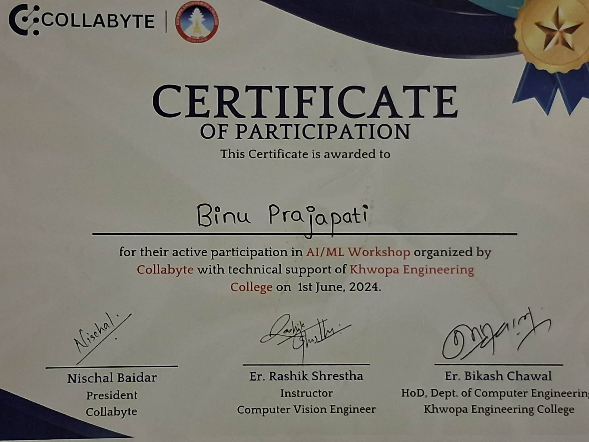AI Workshop Certificate