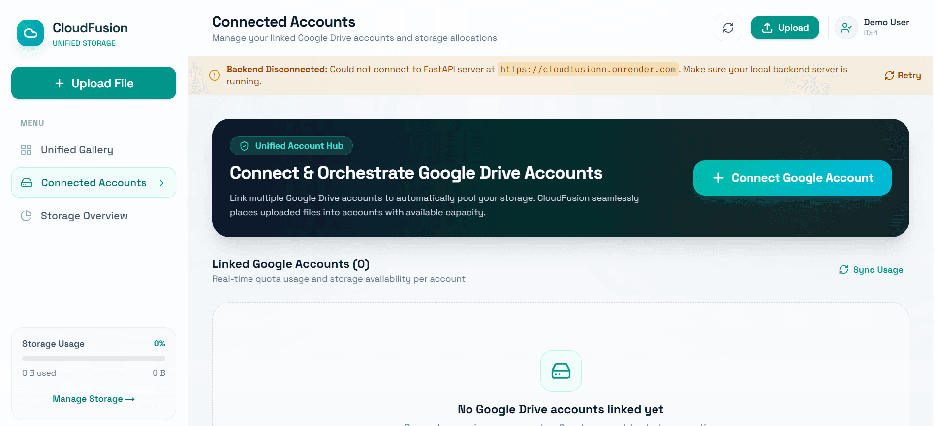 CloudFusion: Unified Multi-Account Cloud Storage Dashboard