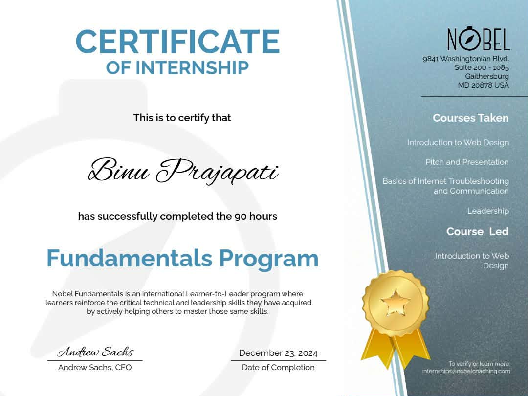 Nobel Internship